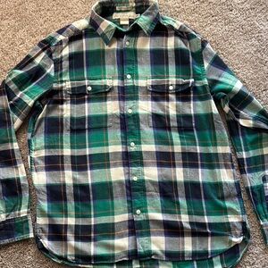 H&M Green and Blue Casual Button Down Shirt